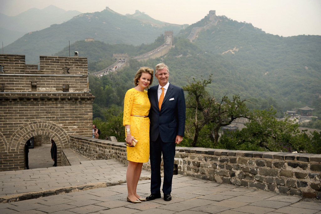 König Philippe und Königin Mathilde auf der Chinesischen Mauer