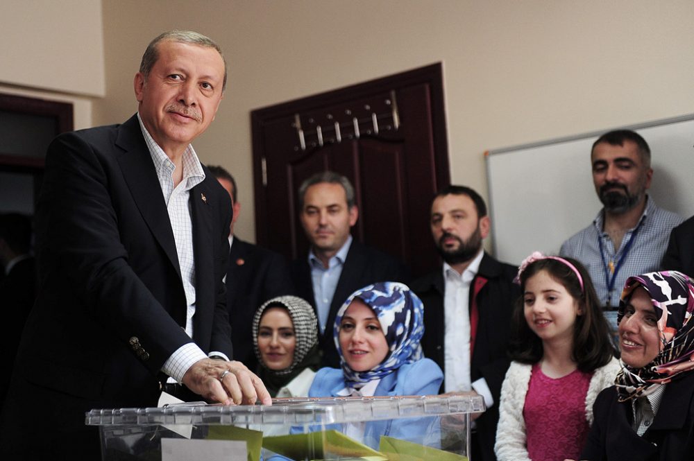 Staatspräsident Recep Tayyip Erdogan bei der Wahl