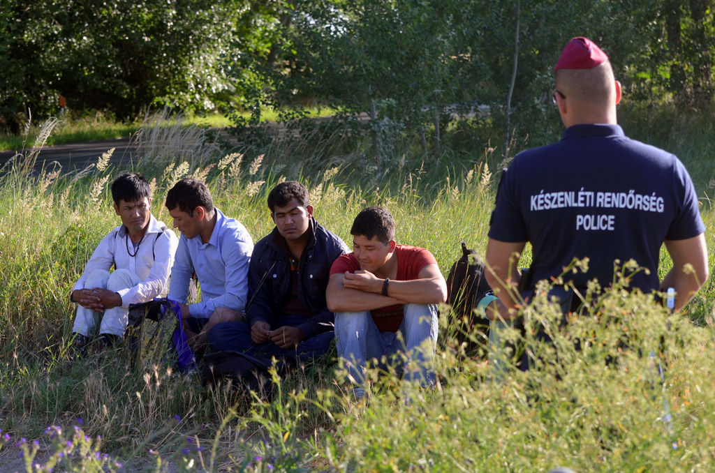Flüchtlinge aus Afghanistan an der ungarisch-serbischen Grenze