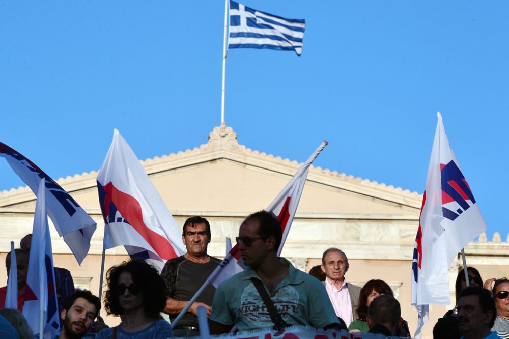 Protest gegen die Sparpläne in Athen