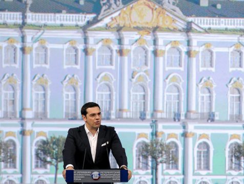 Alexis Tsipras beim internationalen Wirtschaftsforum in St. Petersburg