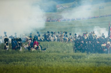 Nachstellung der Schlacht von Waterloo vor 200 Jahren