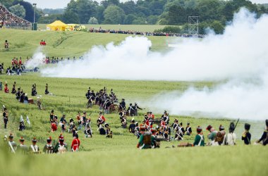 Nachstellung der Schlacht von Waterloo vor 200 Jahren