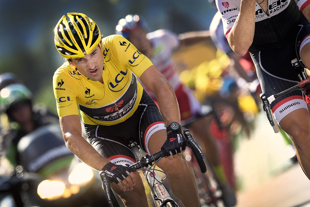 Fabian Cancellara hat sich ins Ziel der dritten Etappe in Huy gequält bis es nicht mehr ging
