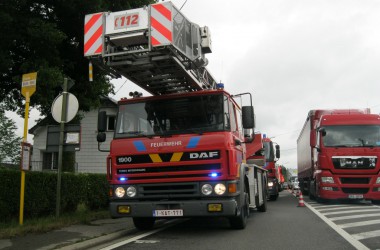 Hausbrand in St. Vith - Feuerwehe vor Ort
