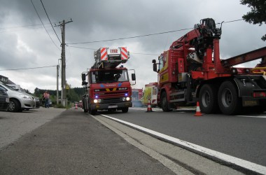 Hausbrand in St. Vith - Feuerwehe vor Ort