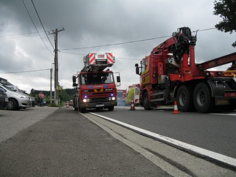 Hausbrand in St. Vith - Feuerwehe vor Ort