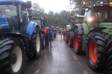 Proteste der Milchbauern in Goé und Eupen