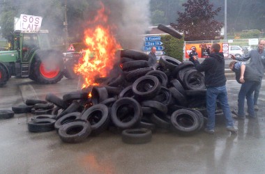 Proteste der Milchbauern in Goé und Eupen