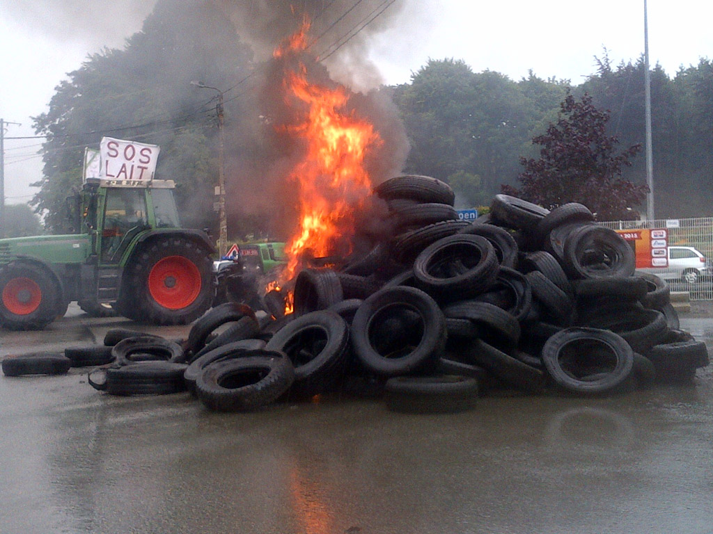 Proteste der Milchbauern in Goé und Eupen