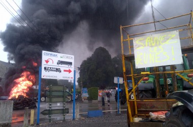 Proteste der Milchbauern in Goé und Eupen