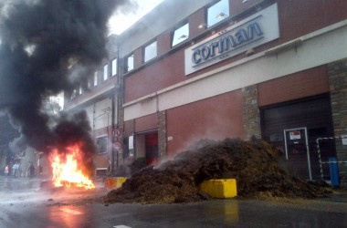 Proteste der Milchbauern in Goé und Eupen