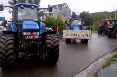 Proteste der Milchbauern in Goé und Eupen