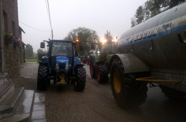 Proteste der Milchbauern in Goé und Eupen