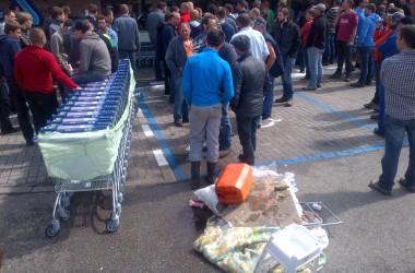 Proteste der Milchbauern in Goé und Eupen