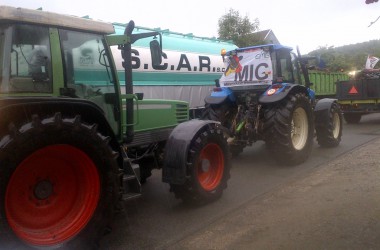 Proteste der Milchbauern in Goé und Eupen