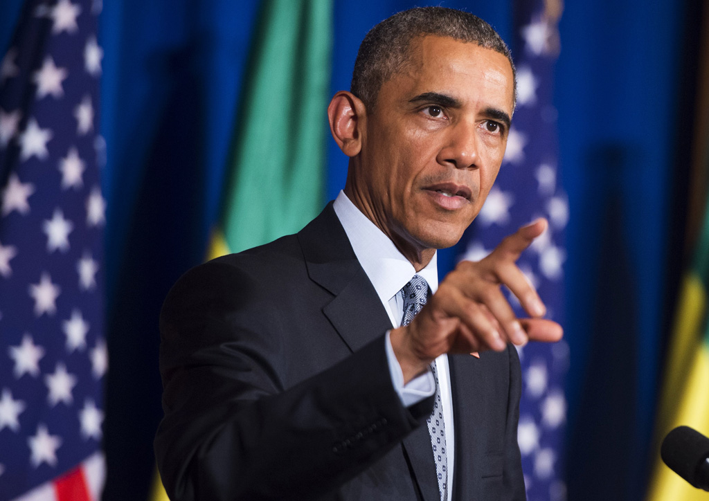 US-Präsident Barack Obama bei der Pressekonferenz im Nationalpalast von Addis Abbeba