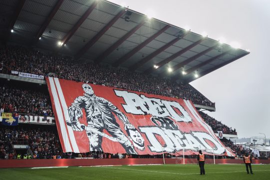 Red or dead - rot oder tot: Willkommensgruß für Steven Defour in Sclessin