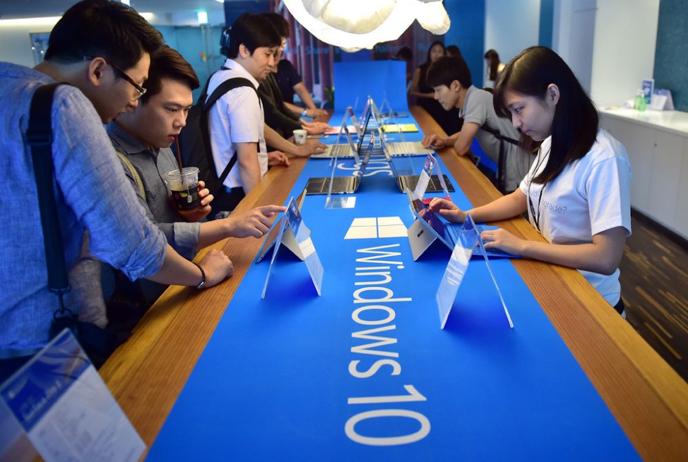 Nutzer testen Windows 10 von Microsoft (Seoul, 29. Juli)