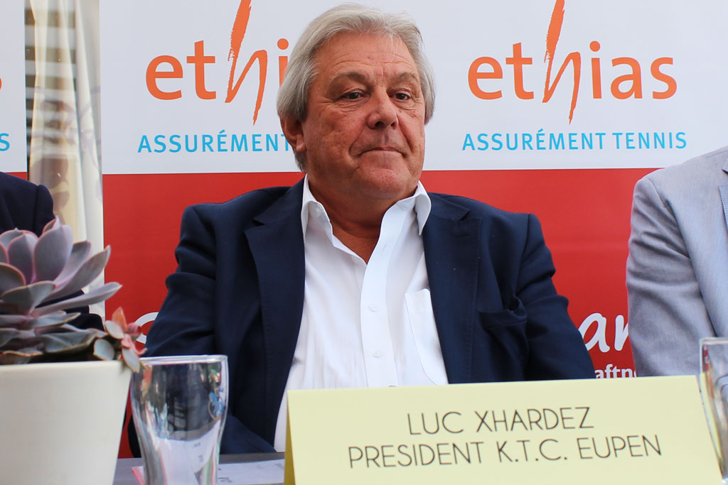 Lux Xhardez, Präsident des KTC Eupen, bei der Pressekonferenz vor dem ITF-Turnier