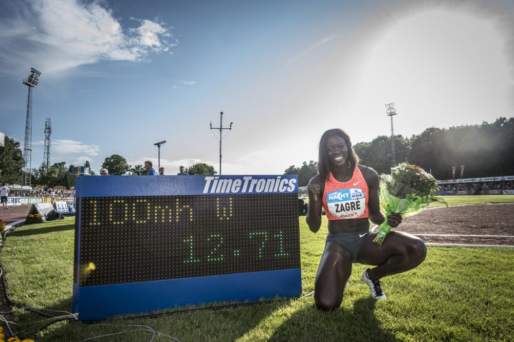 Anne Zagré läuft über 100 Meter Hürden einen neuen belgischen Rekord