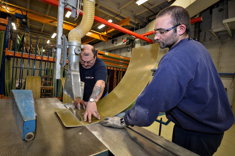 Arbeiter bei Alstom in Marchienne-au-Pont