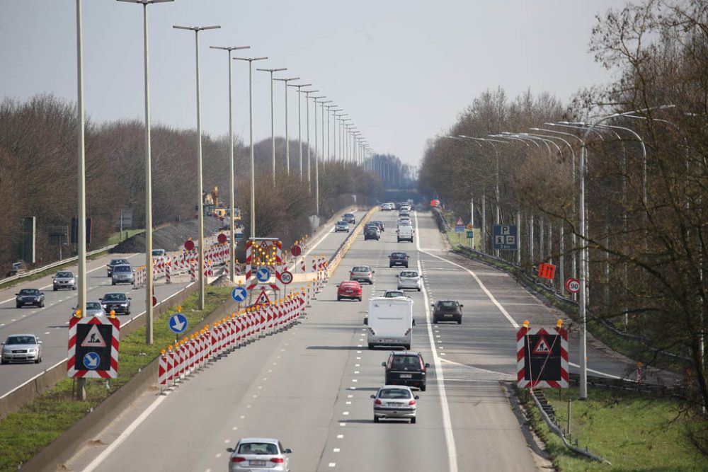 Baustelle auf belgischer Autobahn