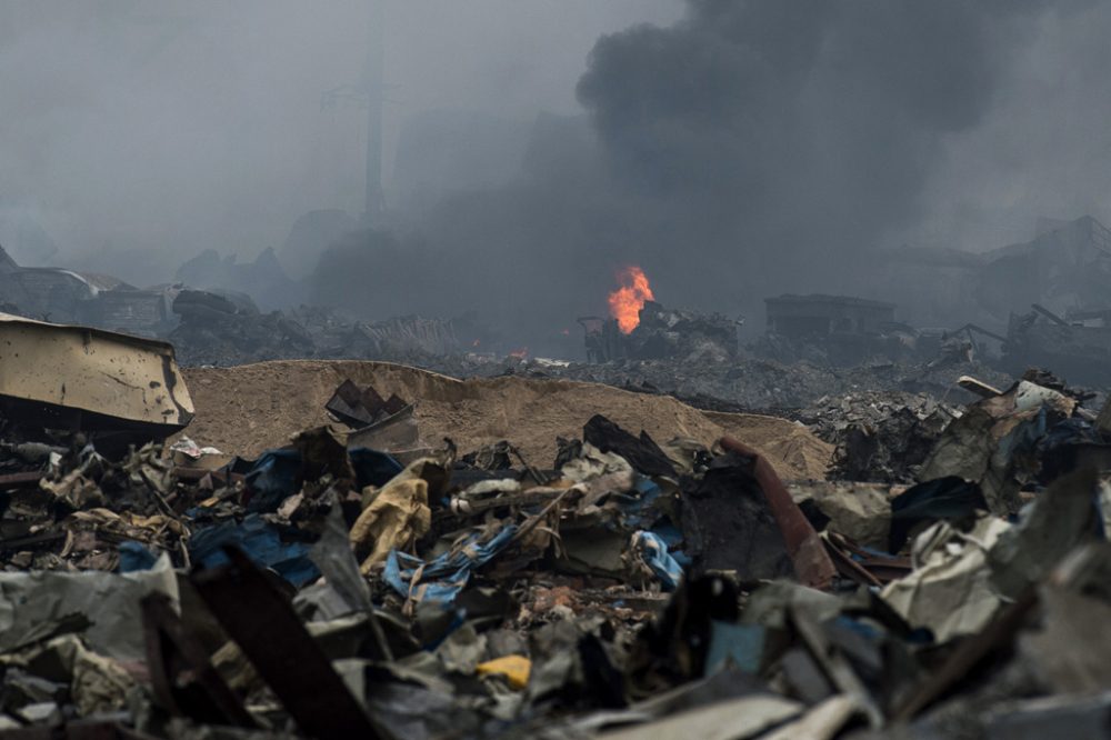 Gewaltige Explosionen in der chinesischen Hafenstadt Tianjin hinterlassen ein Bild der Verwüstung