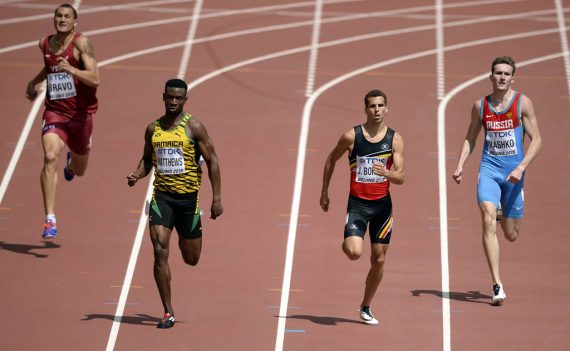 Jonathan Borlée (2.v.r.) bei der Qualifikation zu den 400m