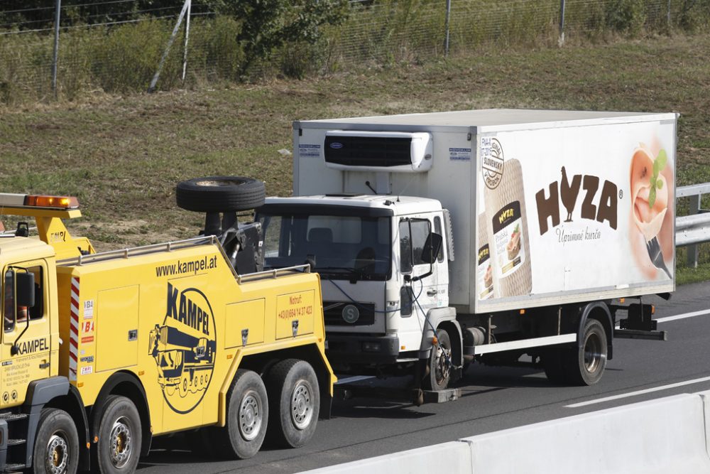 Der Lastwagen, in dem die toten Flüchtlinge entdeckt wurden (27.8.)