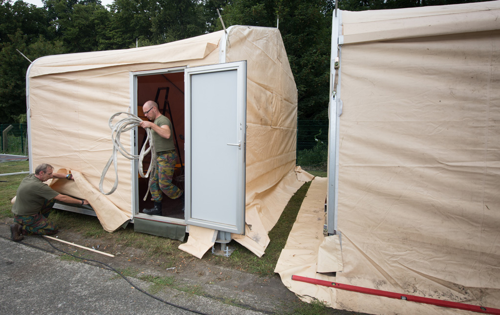 Flüchtlingsansturm: Zivilschutz richtet Notunterkünfte ein (Bild: Jodoigne)