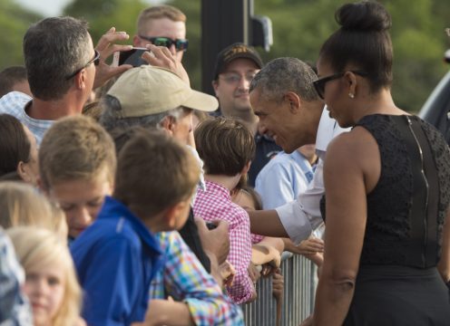 Barack und Michelle Obama bei der Ankunft auf Martha's Vineyard