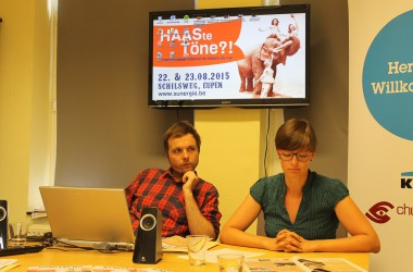 Pressekonferenz zu "HAASteTöne?!": Björn Marx und Chantal Heck von Chudoscnik Sunergia