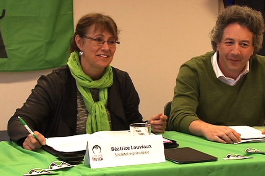 Beatrice Louviaux ist die neue Frau an der Spitze der CSC Textil-Metall Lüttich-Verviers, hier mit Regionalsektretär Pierre Xhonneux