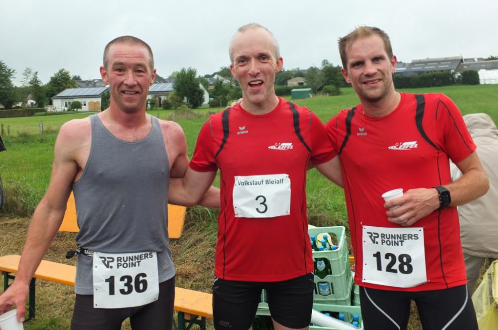 Halbmarathon nach Bleialf: Stephan Langer, Jérôme Hilger-Schütz und Rainer Rupp