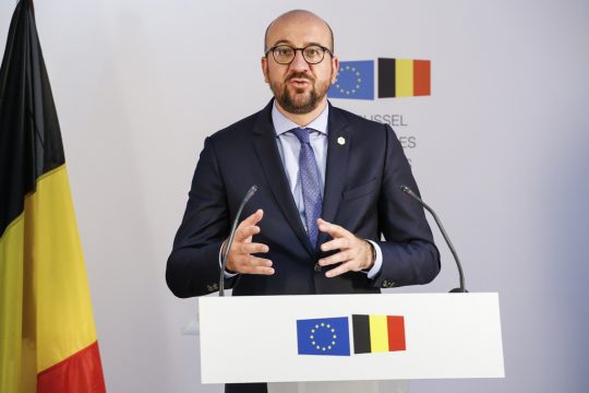 Premierminister Charles Michel hält eine Pressekonferenz beim EU-Gipfel in Brüssel