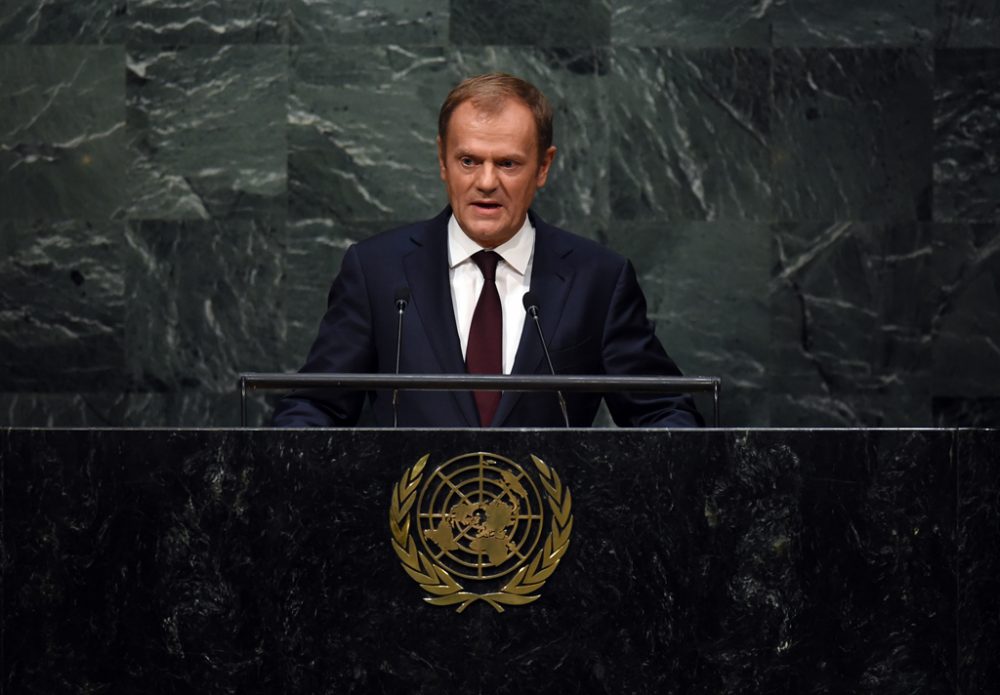 EU-Ratspräsident Donald Tusk am Dienstag vor der UN-Vollversammlung in New York