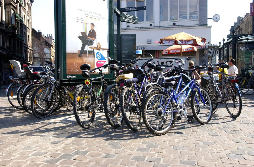 Geparkte Fahrräder in Brüssel