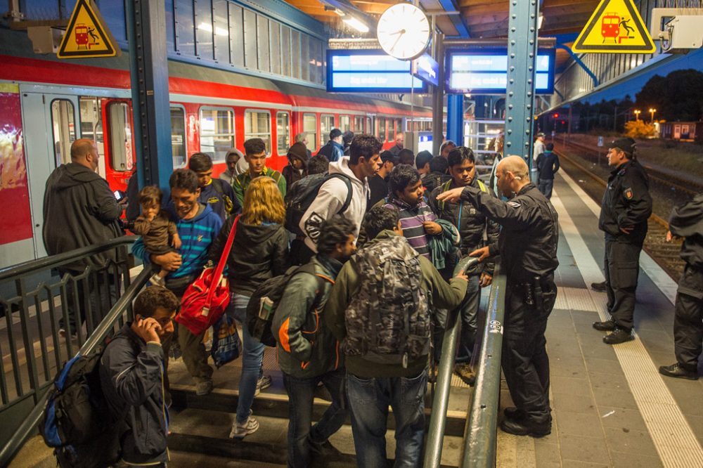 Flüchtlinge am Bahnhof von Flensburg (9.9.)