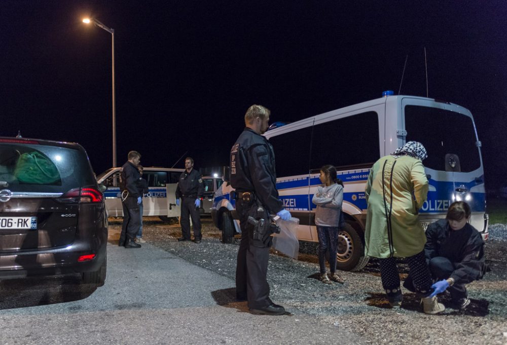 Grenzkontrolle bei Piding, nahe der deutsch-österreichischen Grenze