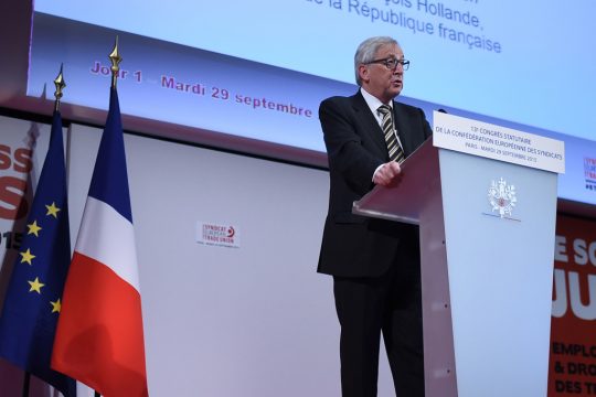 EU-Kommissionspräsident Jean-Claude Juncker beim Gewerkschaftstreffen in Paris