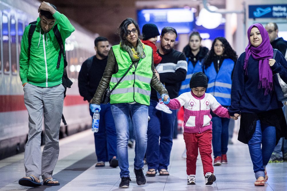 Flüchtlinge am Flughafenbahnhof Köln/Bonn
