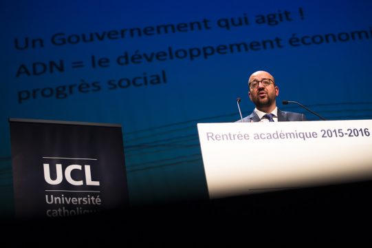 Premier Charles Michel als Gastdozent an der UCL