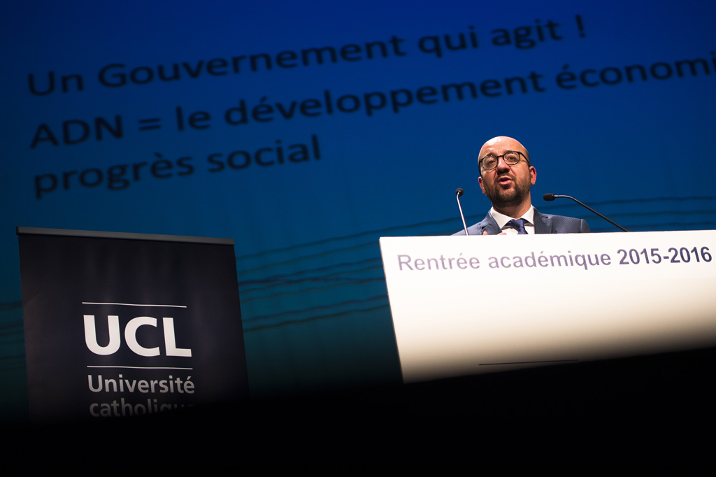 Premier Charles Michel als Gastdozent an der UCL