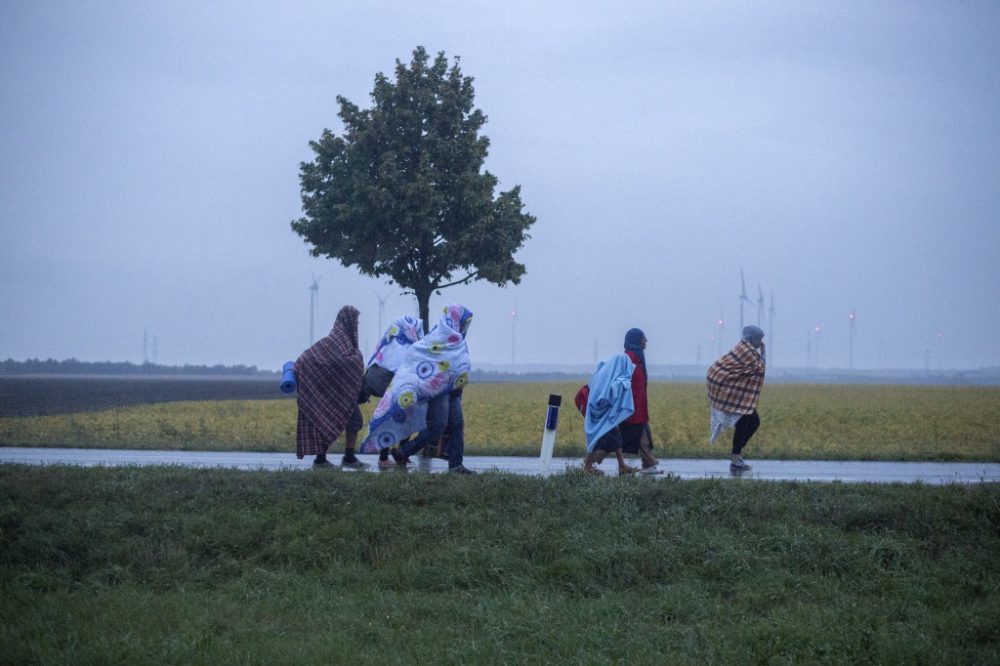 Migranten auf dem Weg nach Österreich