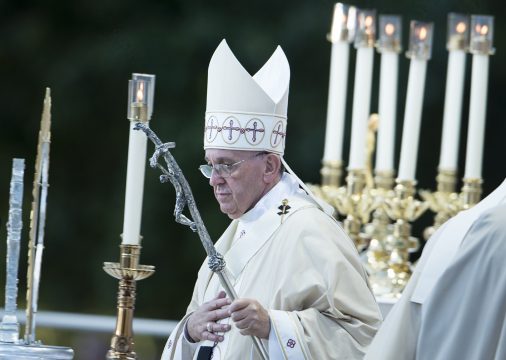 Papst bei der Messe zur Heiligsprechung des umstrittenen Franziskanerpaters Junípero Serra