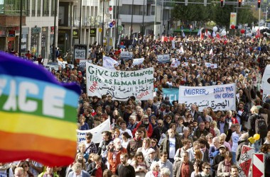 Solidaritätsmarsch für Flüchtlinge in Brüssel