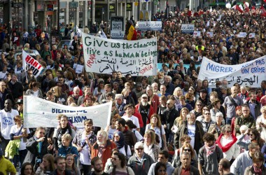 Solidaritätsmarsch für Flüchtlinge in Brüssel