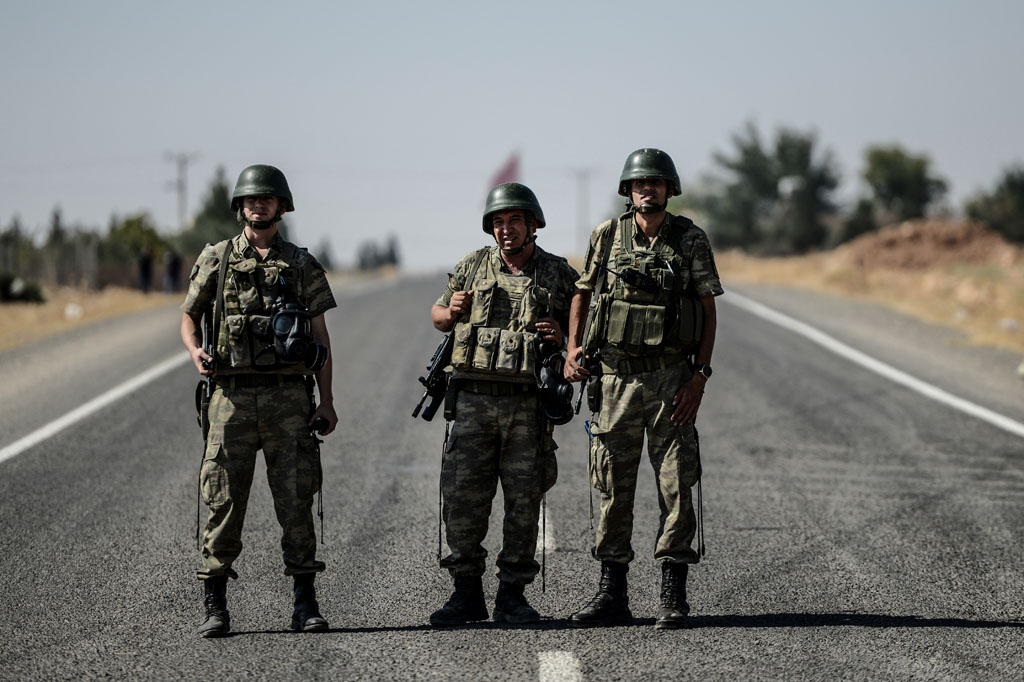 Türkische Soldaten in Sanliurfa nahe der türkisch-syrischen Grenze