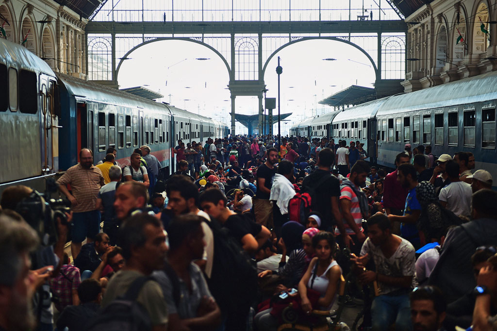 Migranten am Bahnhof von Budapest (1.9.)